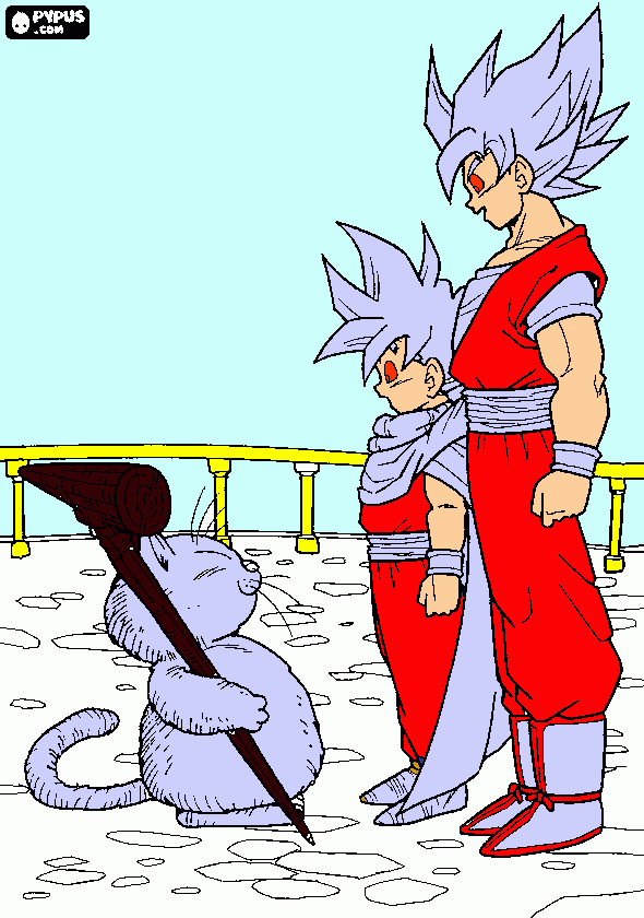 goku y gohan ssj 8 para colorear