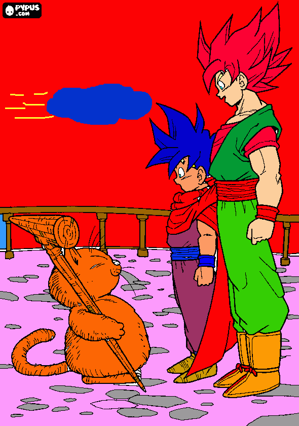 goku y gojan para colorear