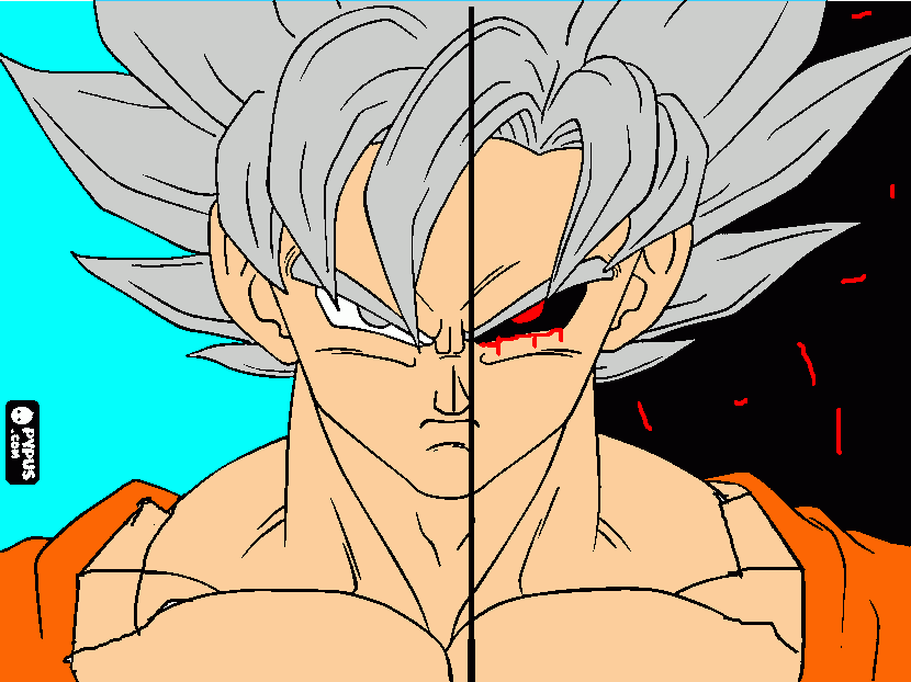 goku y goku . exe para colorear