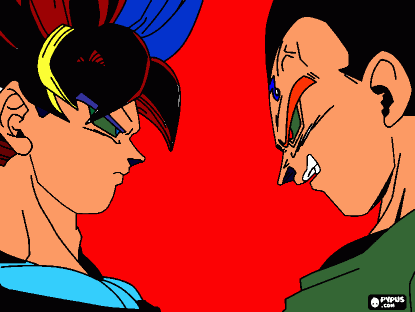 goku y vegeta fase 100.000 para colorear