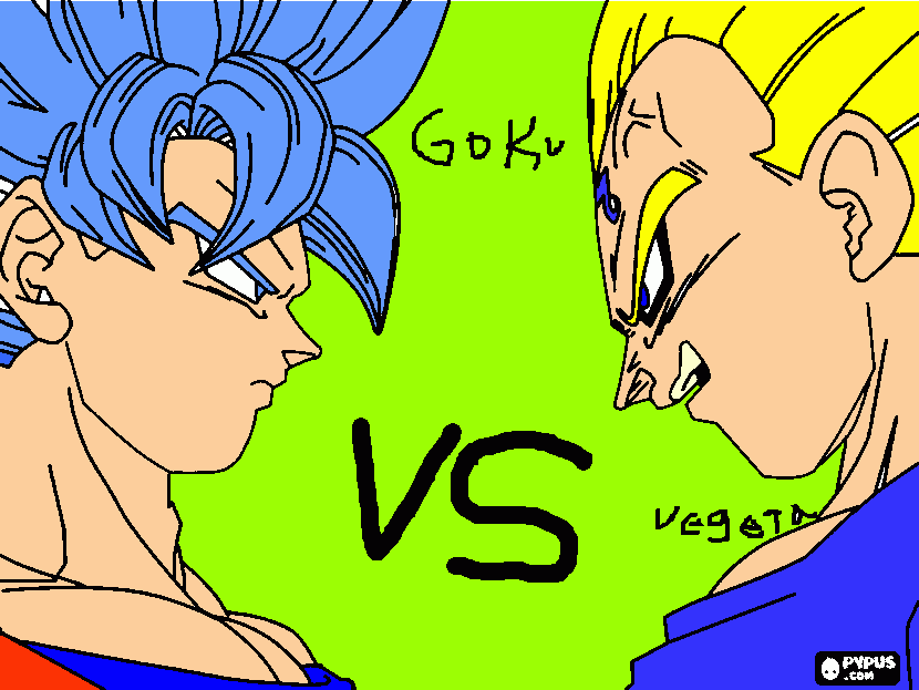 goku y vegeta v para colorear, goku y vegeta v para imprimir