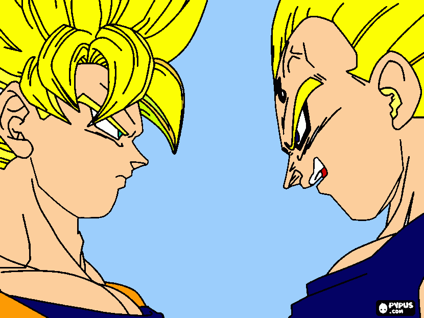 goku y veggeta para colorear