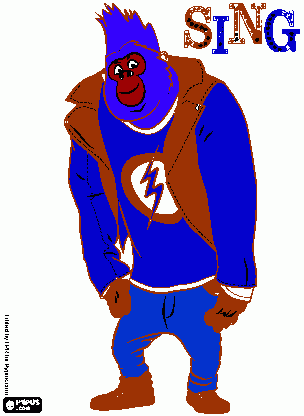 Gorilla Johnny para colorear