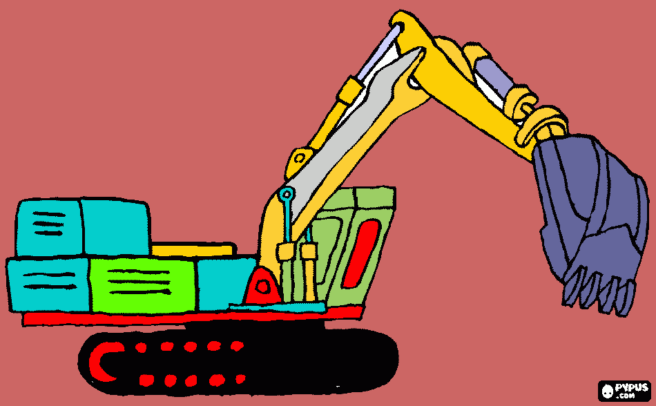 grua excavadora para colorear