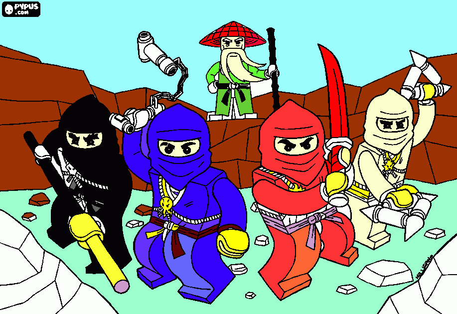 grupo ninja coloreado para colorear