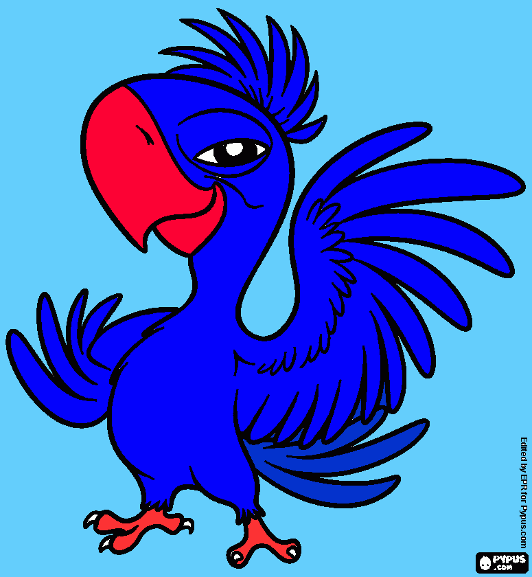 guacamayo azul para colorear