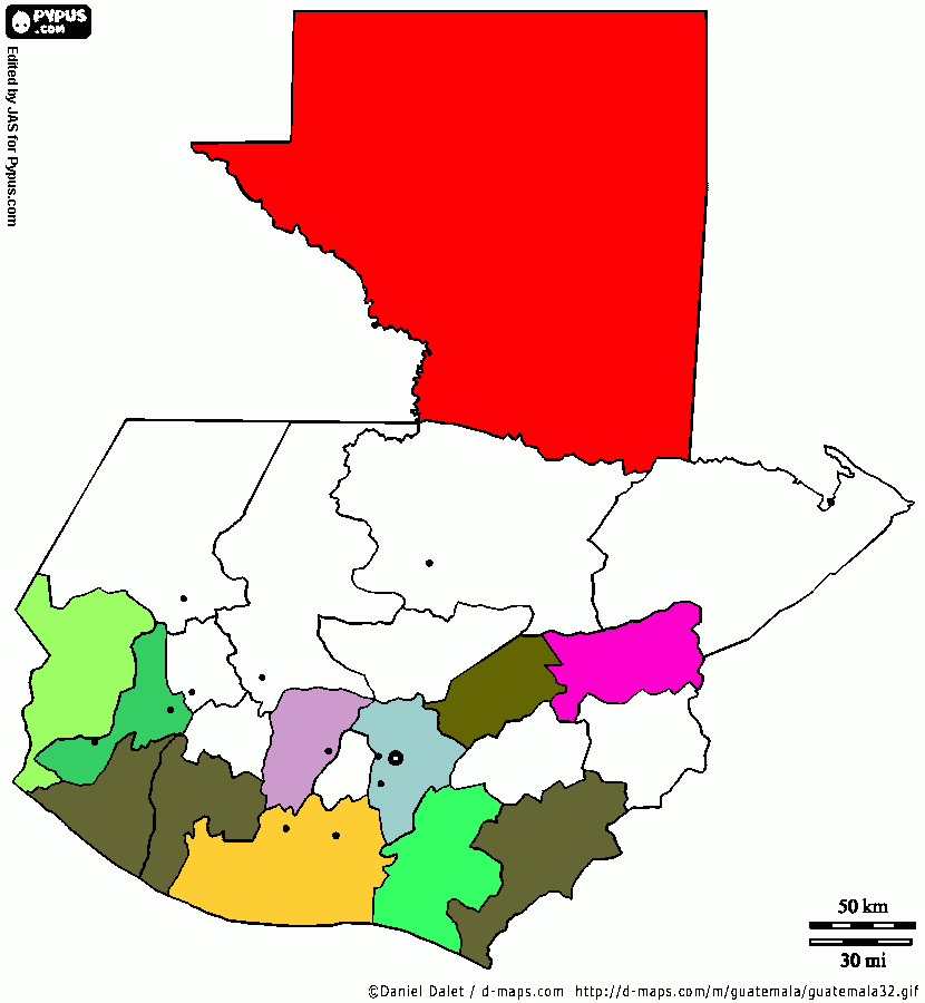 Guate Mapa para colorear