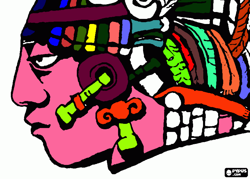 guerrero maya para colorear