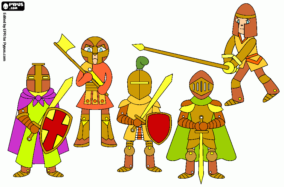 Guerreros 1 para colorear