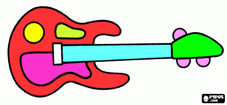 guitarra para colorear