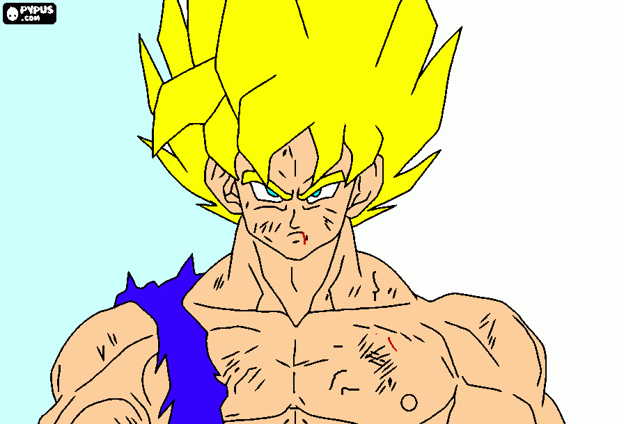 guku ssj1 para colorear