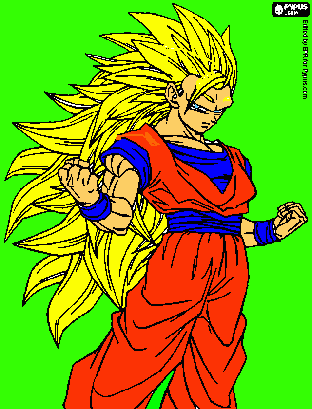 guku ssj3 para colorear