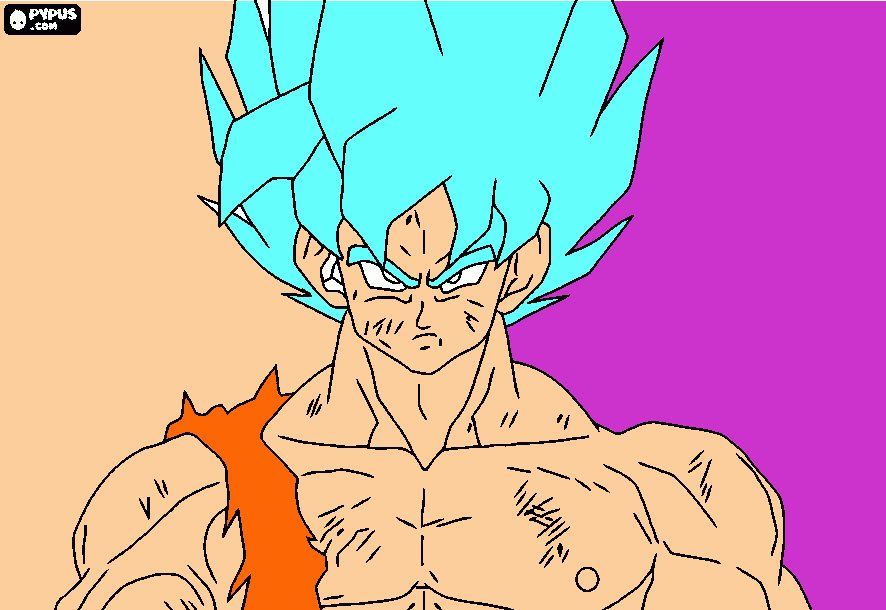 guku super sayajin bluesaya para colorear