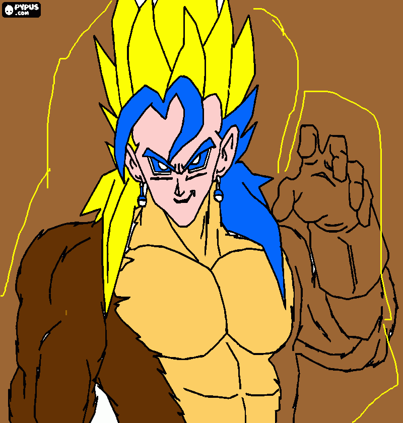 gurrero legendeario de dragonboll z ky para colorear