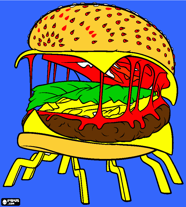 hamburger para colorear