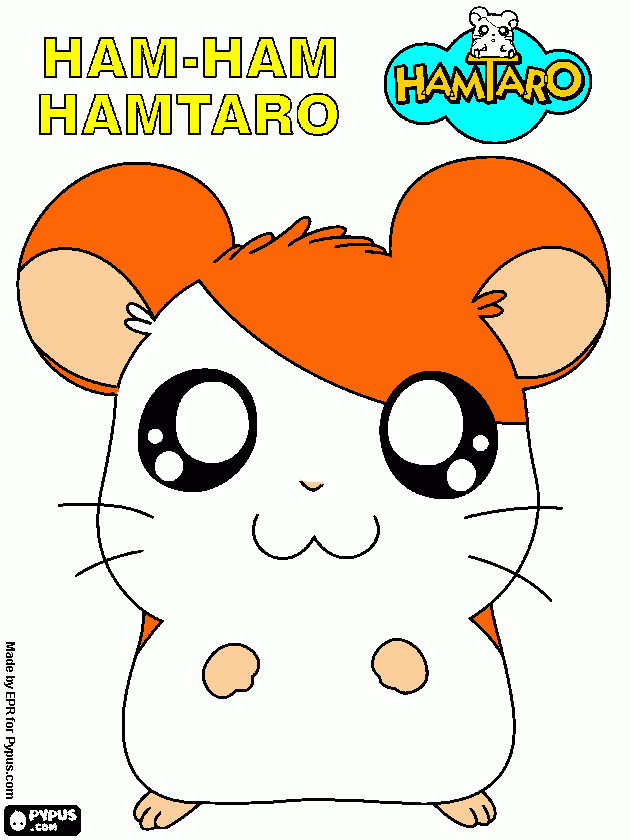 hamtaro 1 para colorear