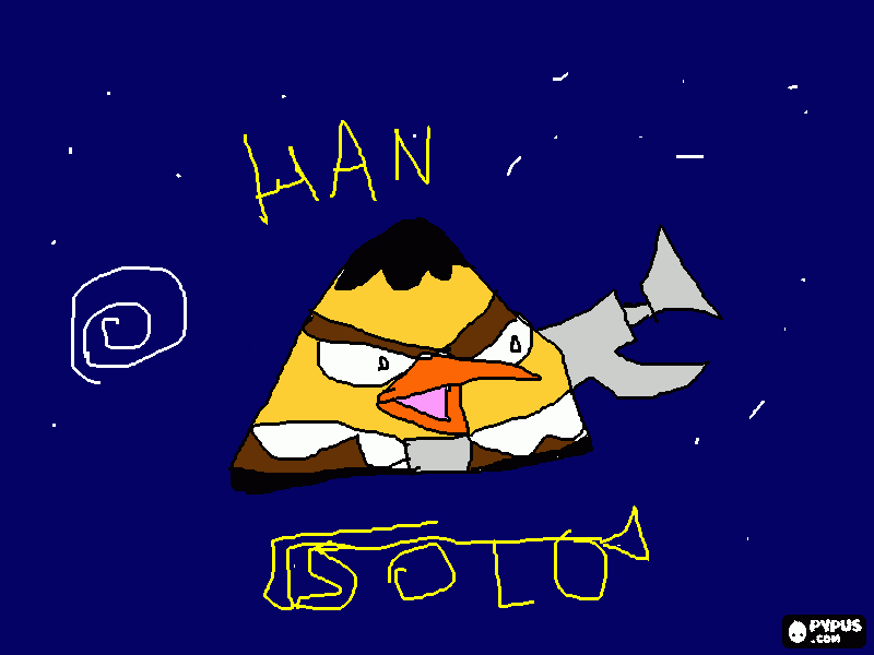 han solo pajaro dibujo para colorear