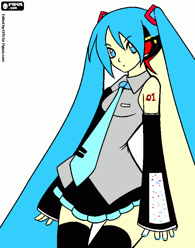 hatsune miku ♥ para colorear