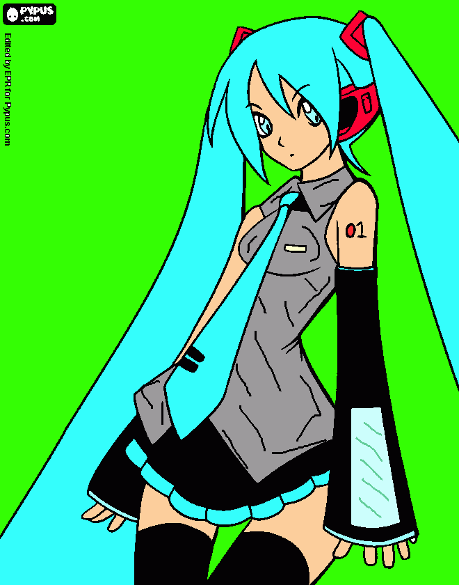 hatsune para colorear