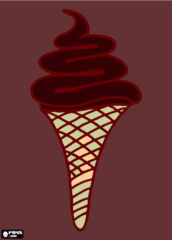 helado chocolate para colorear