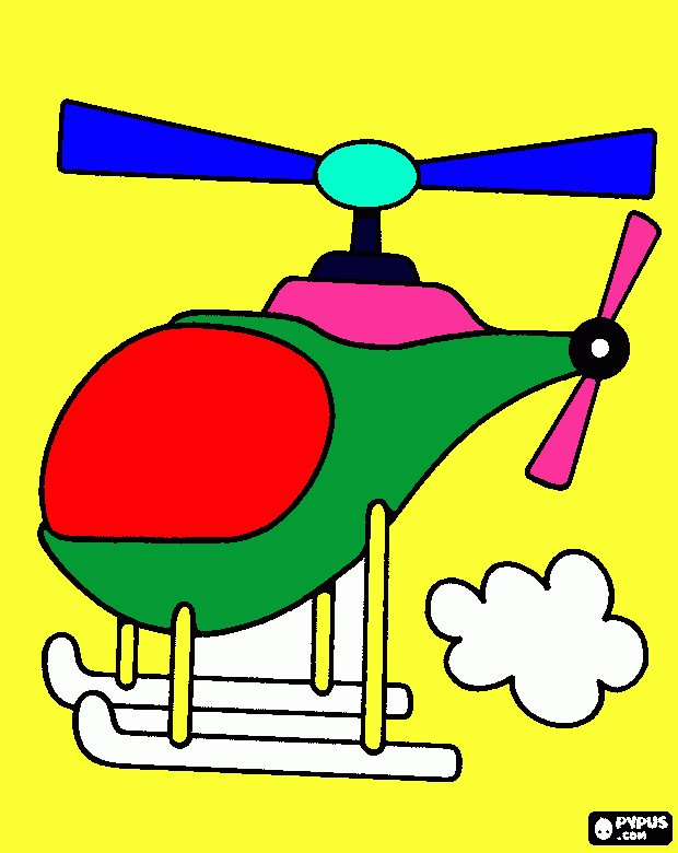 helicoptero para bisnieto Martin para colorear