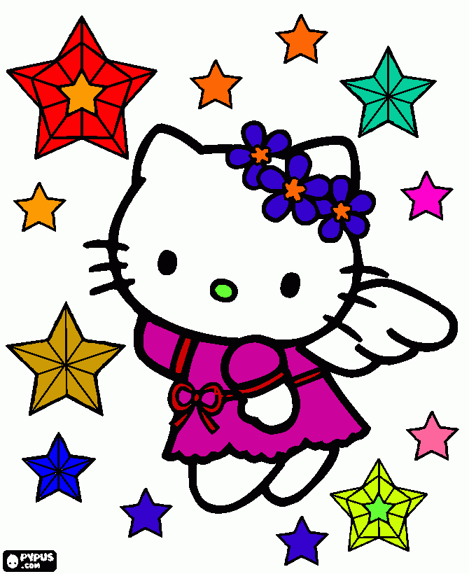 hello kitty chrismas para colorear