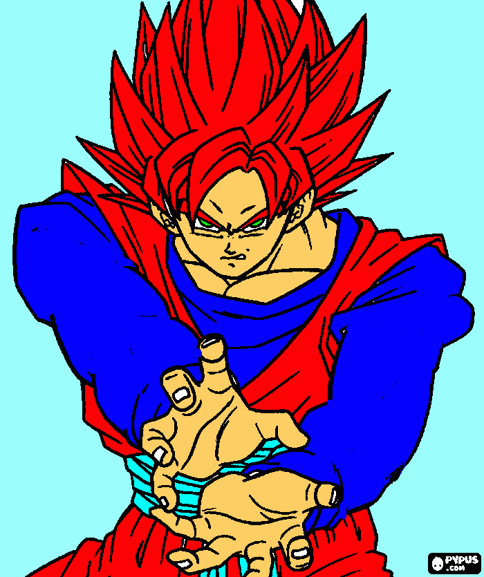 hero ssj god para colorear