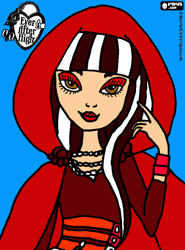 hija de caperusita roja  para colorear