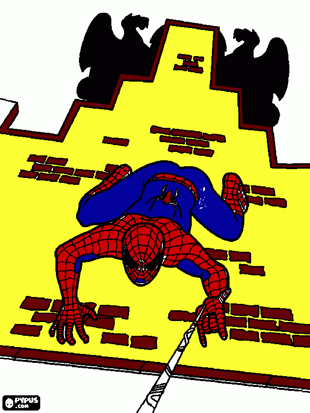 hombre araña chido para colorear