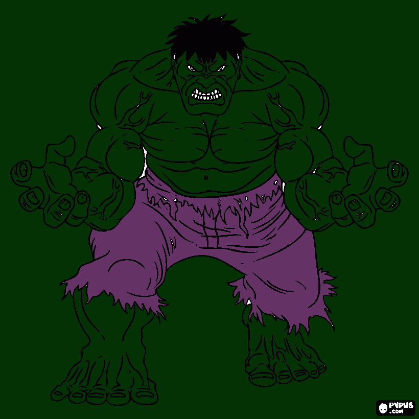 hulk aplasta para colorear