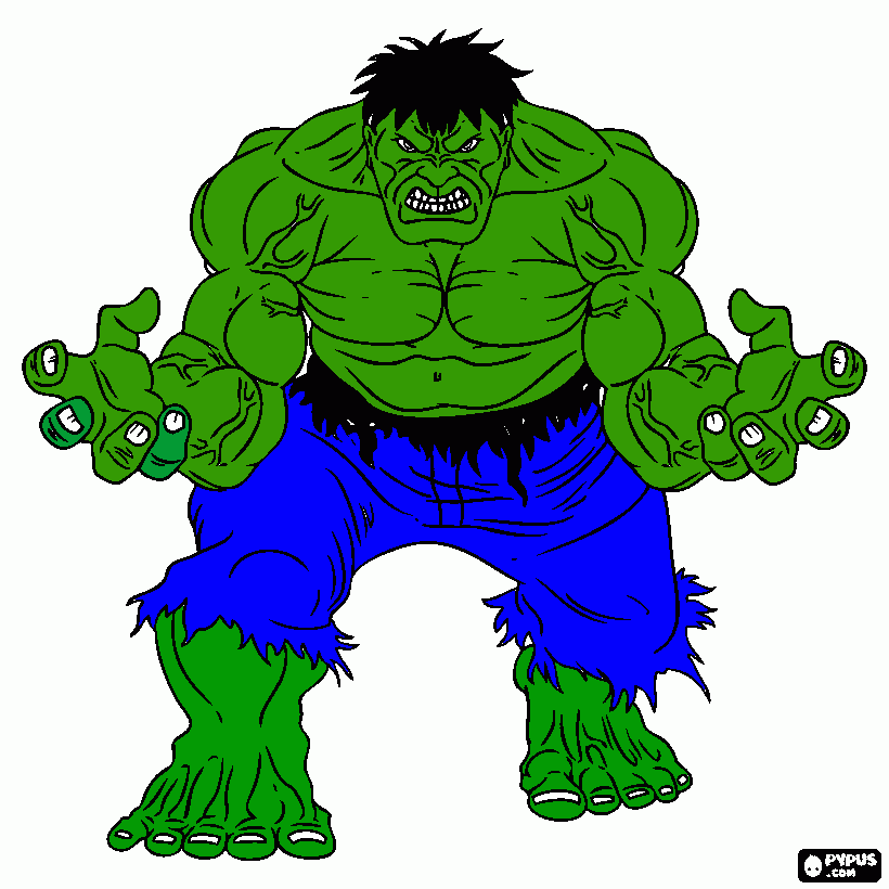 hulk pintado para la piñata. para colorear