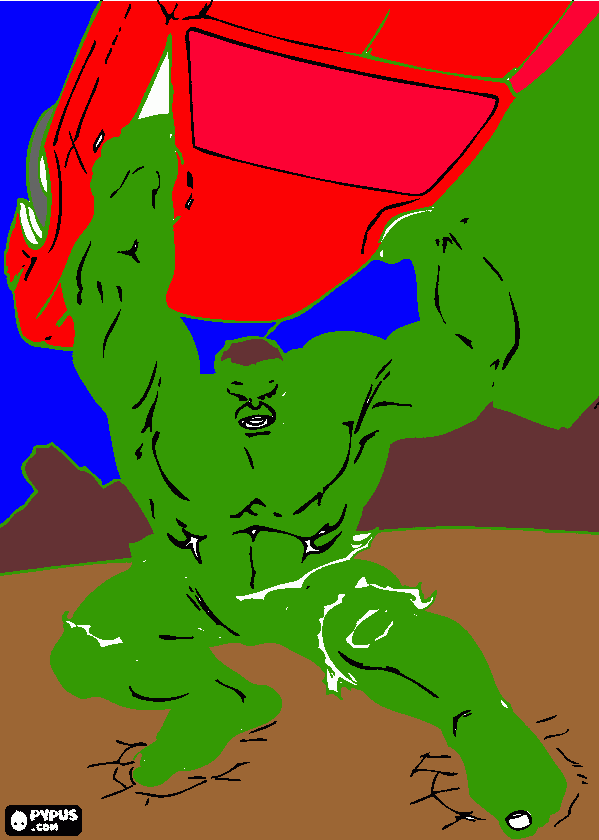 hulk verde para colorear