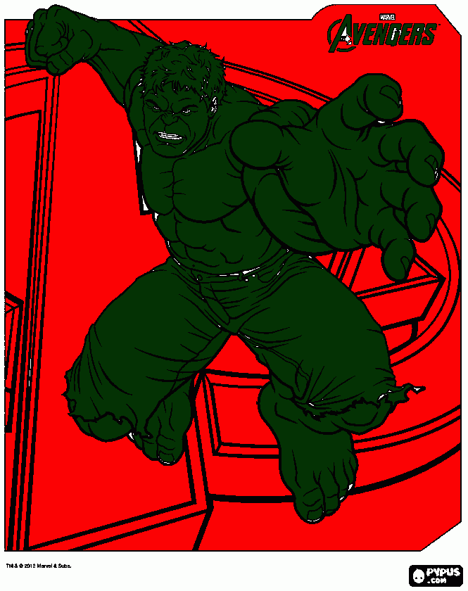 hulk para colorear