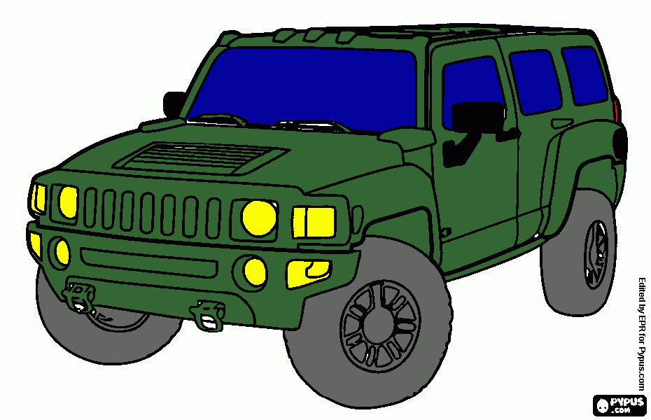 hummer verde para colorear