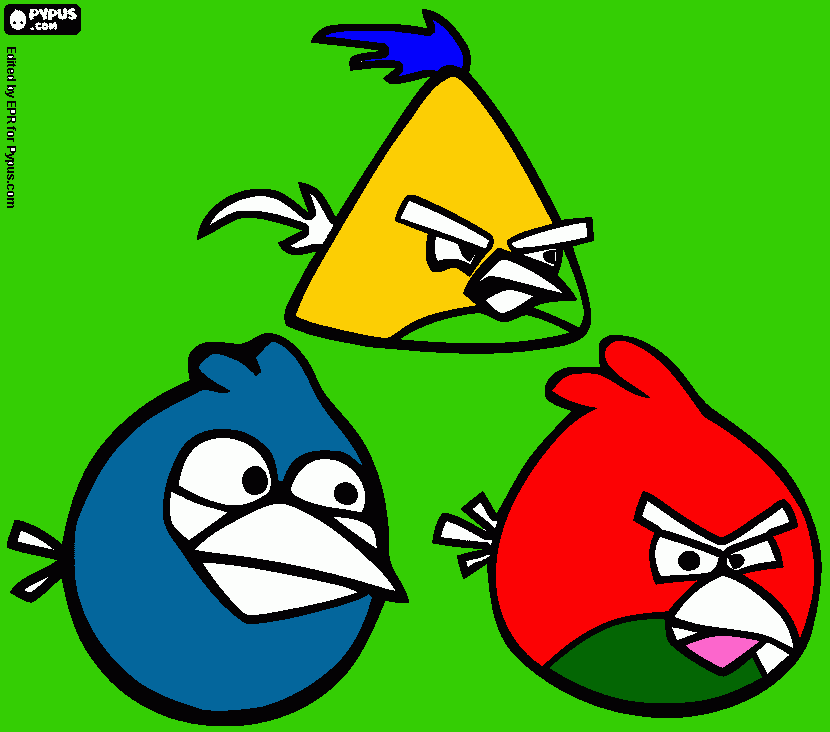 hungry birds para colorear