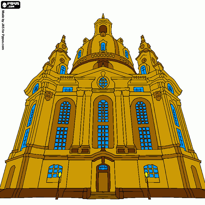 Iglesia Luterana de Estilo Barroco para colorear