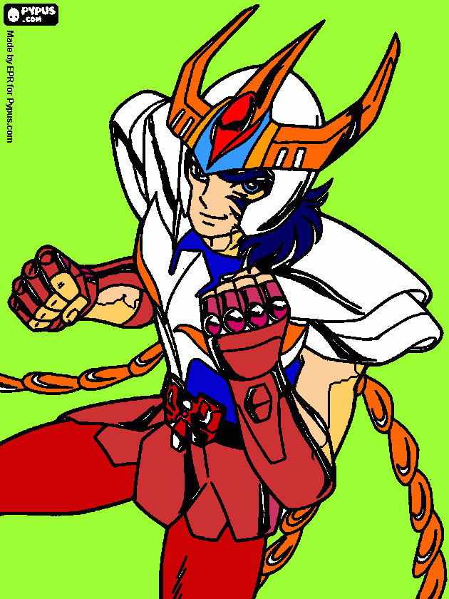 ikki de fenix  para colorear