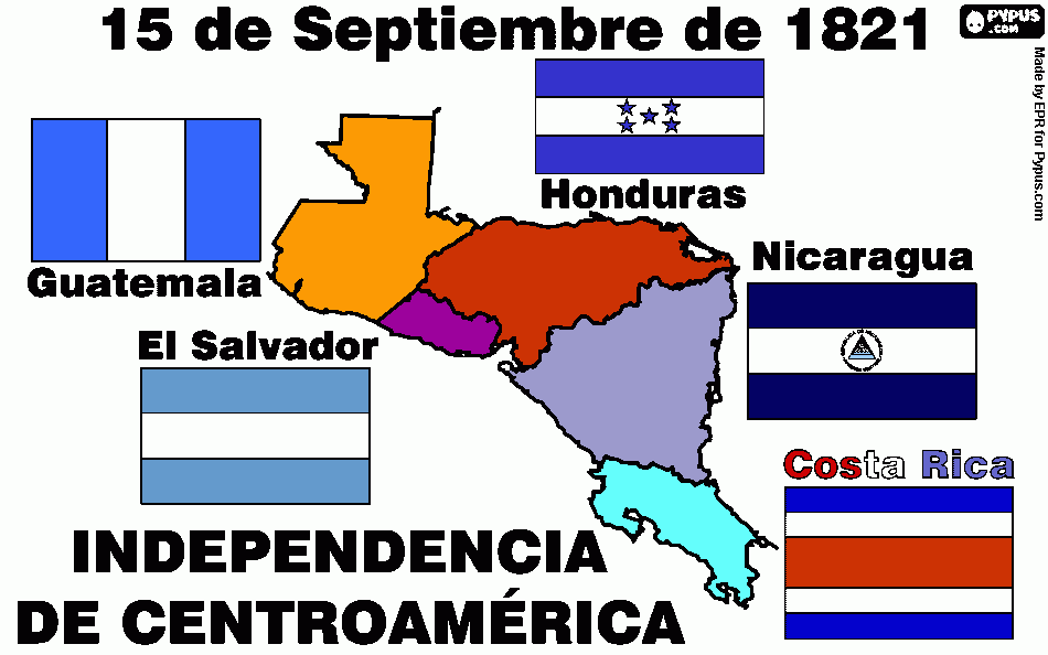 Independencia de Centroamerica para colorear