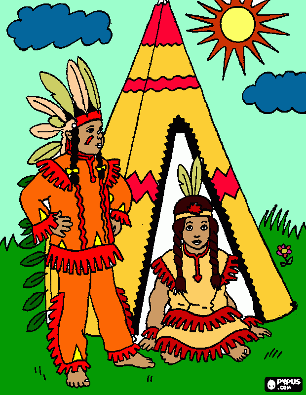 indigena resguardo para colorear