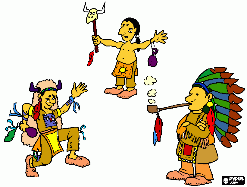 indigenas para colorear