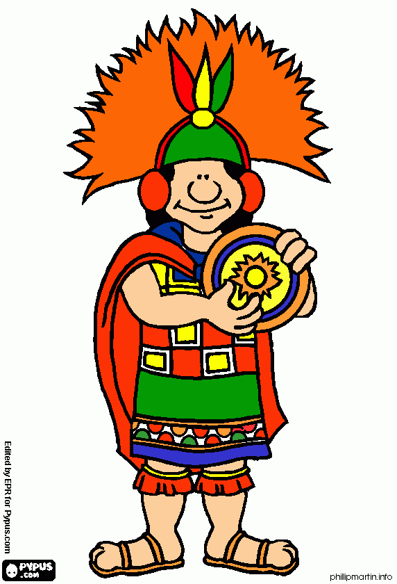 indio inca para colorear