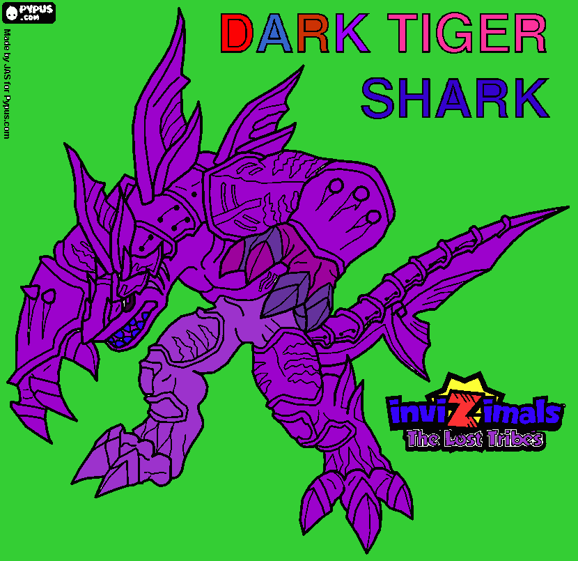 invizimal dark tiger shark para colorear