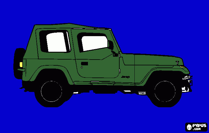 jeep verde para colorear