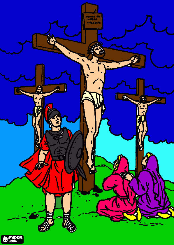 JESUS CUANDO FUE SACRIFICADO para colorear