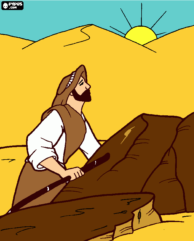 Jesus desierto para colorear