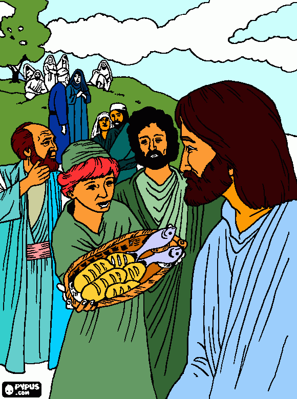 jesus peces para colorear