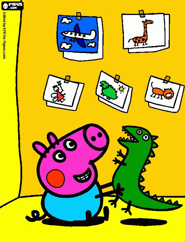 jorch y su dinosaurio para colorear