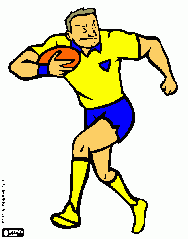 Jugador de rugby para colorear