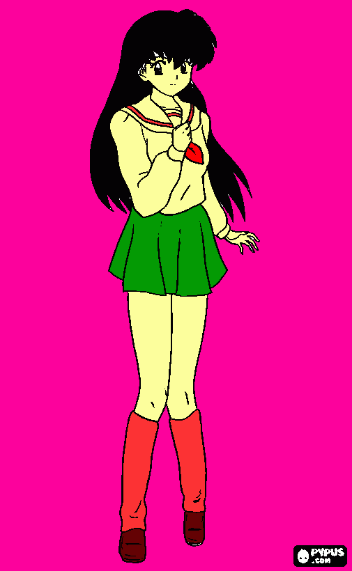 kagome :) ajjaj de inuyasha la amo igual que a el jjaja XD para colorear