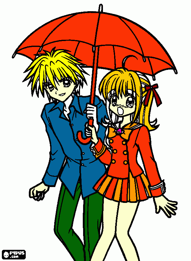 kaito y lutchia son los personajes principales y ambos se enamoraron cuando tenían 7 años de edad para colorear